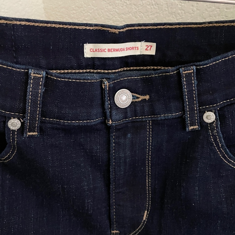 Levi’s classic Bermuda shorts dark wash navy blue size 27 - Picture 11 of 11